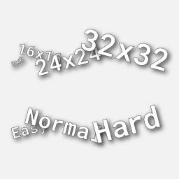 Settings for size and difficulty